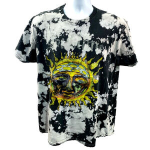 Sublime Black & White Tie Dye Graphic Sun Short Sleeve T Shirt Size Large
